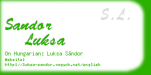 sandor luksa business card